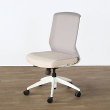 White Armless Conference Chair With Sand Seat 