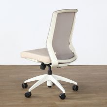 White Armless Conference Chair With Sand Seat 